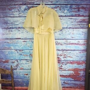 VTG 1950'S PROM Maxi Dress with Sheer Overlay Size M